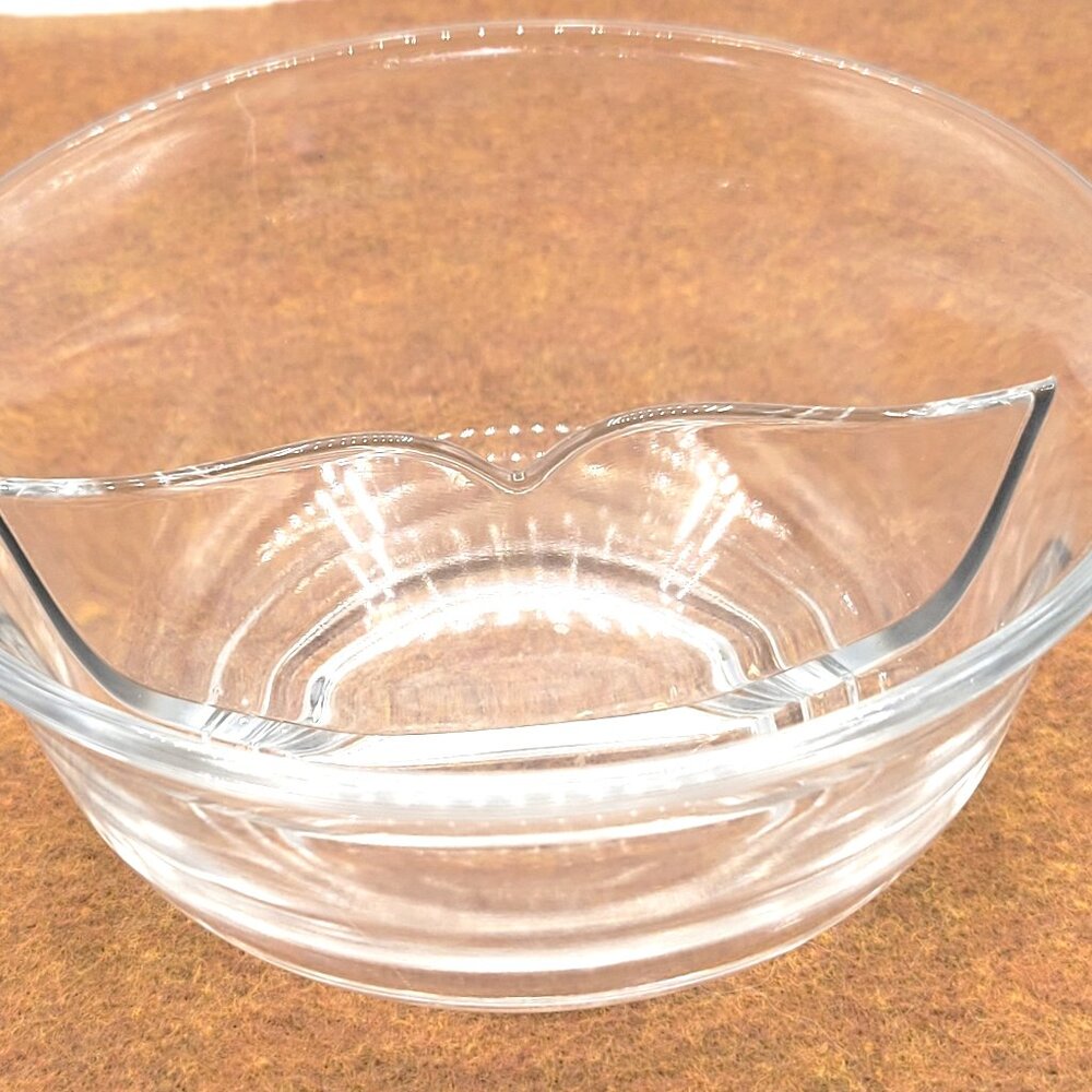 Vintage Clear Glass Divided Relish Condiment Bowl with Center Spoon Rest
